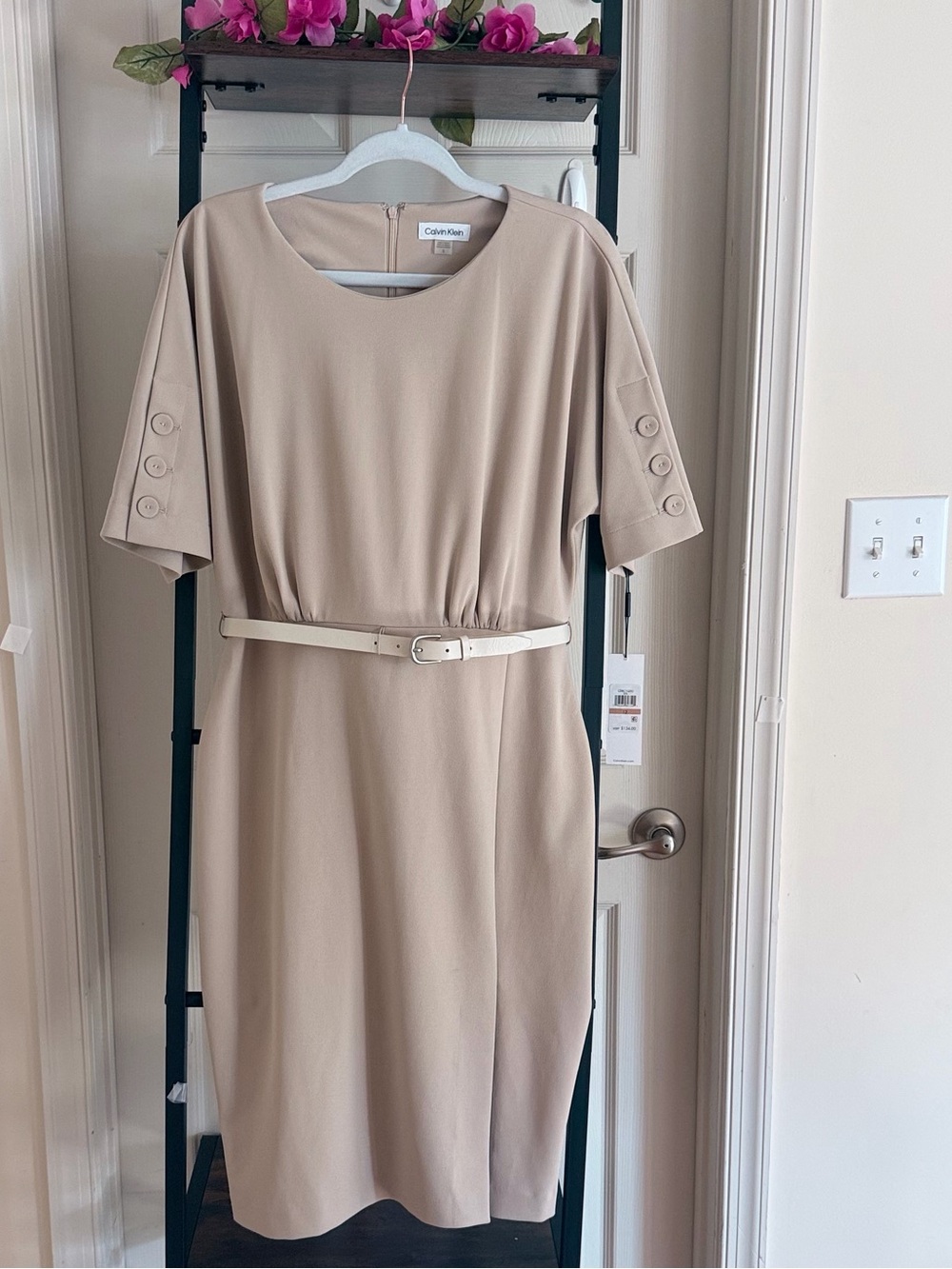 Calvin Klein Midi Dress with Belt Office Wear Career Wedding Spring